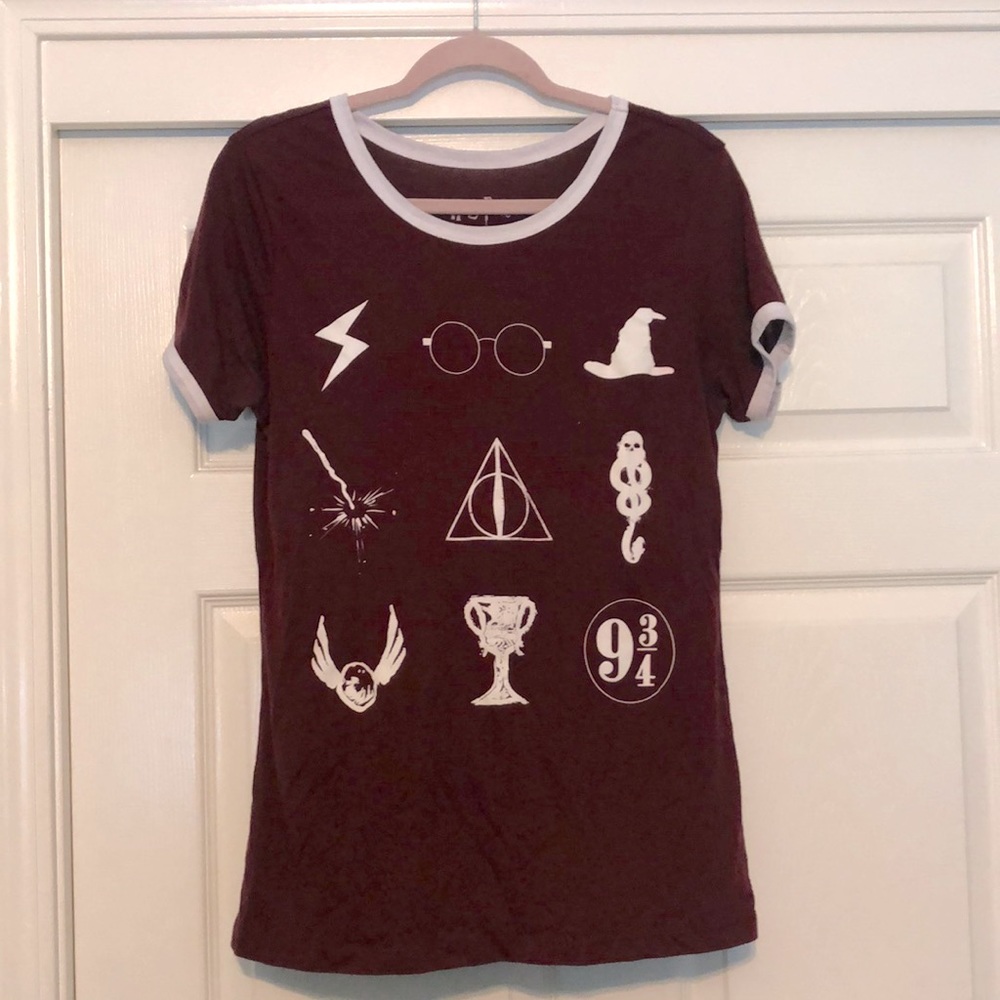 Maroon Harry Potter Ringer-Tee